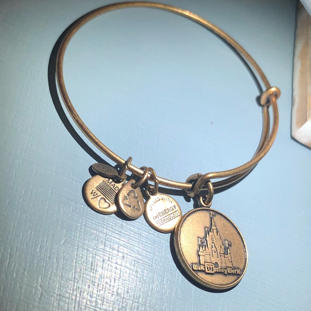 Authentic Alex and Ani gold bangle Disney castle